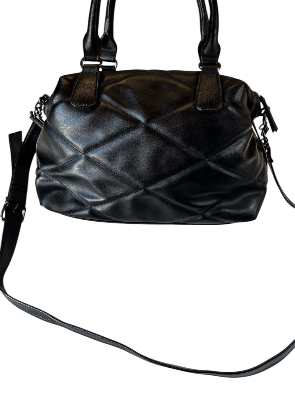 Juicy Couture Black Quilted Brighter Than A Diamond Satchel Crossbody Bag - Picture 3 of 9